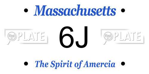 6J Massachusetts License Plate