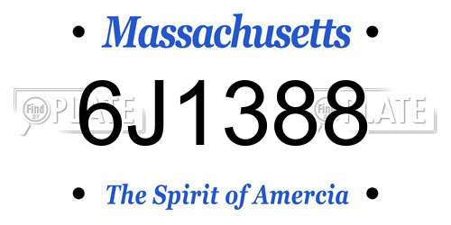 6J1388 Massachusetts License Plate