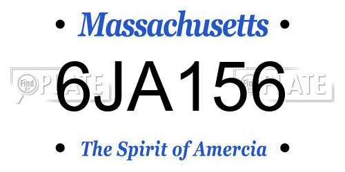 6JA156 Massachusetts License Plate