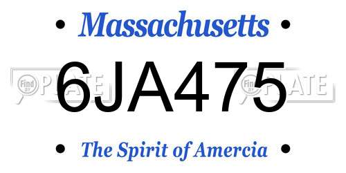 6JA475 Massachusetts License Plate