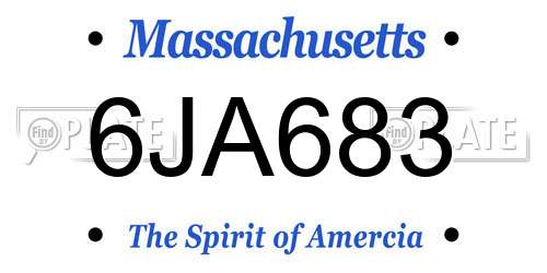 6JA683 Massachusetts License Plate
