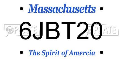 6JBT20 Massachusetts License Plate