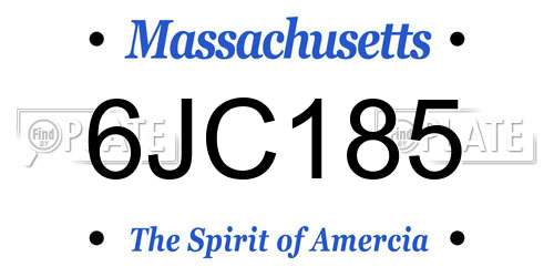 6JC185 Massachusetts License Plate