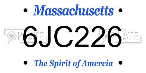6JC226 Massachusetts License Plate