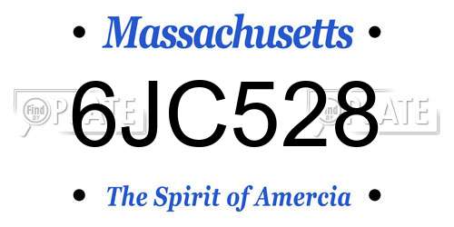 6JC528 Massachusetts License Plate