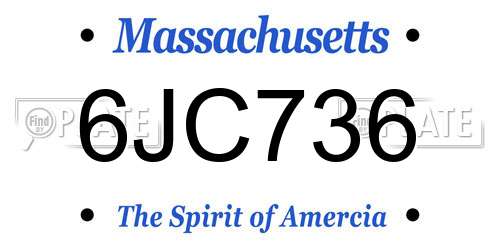 6JC736 Massachusetts License Plate