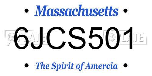 6JCS501 Massachusetts License Plate