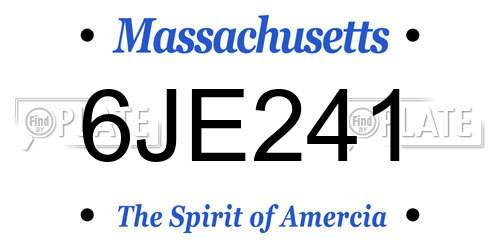 6JE241 Massachusetts License Plate