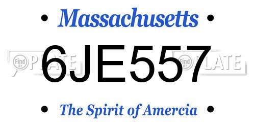 6JE557 Massachusetts License Plate