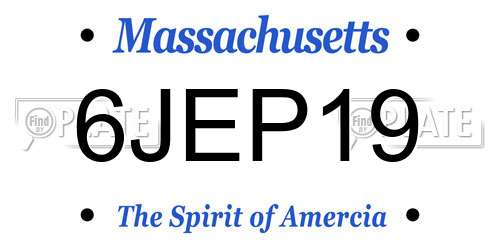 6JEP19 Massachusetts License Plate