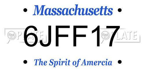 6JFF17 Massachusetts License Plate