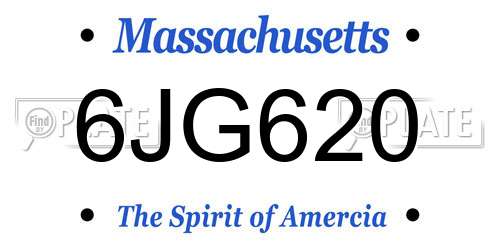 6JG620 Massachusetts License Plate