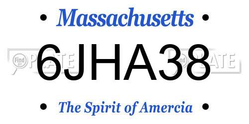 6JHA38 Massachusetts License Plate