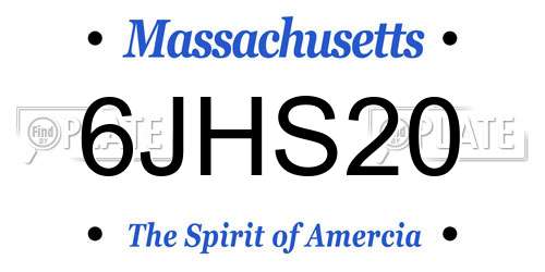6JHS20 Massachusetts License Plate