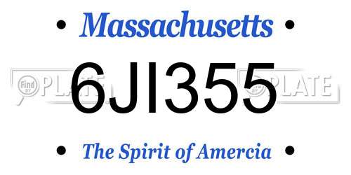 6JI355 Massachusetts License Plate