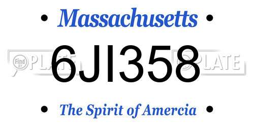 6JI358 Massachusetts License Plate