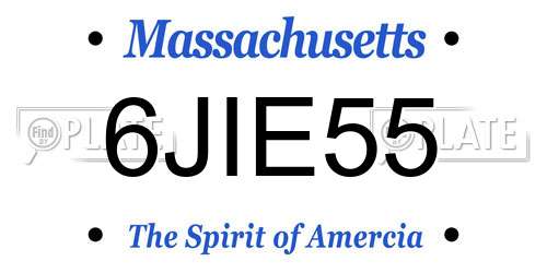 6JIE55 Massachusetts License Plate