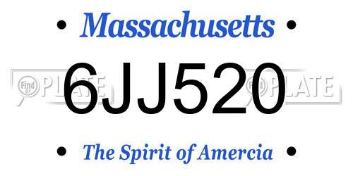 6JJ520 Massachusetts License Plate