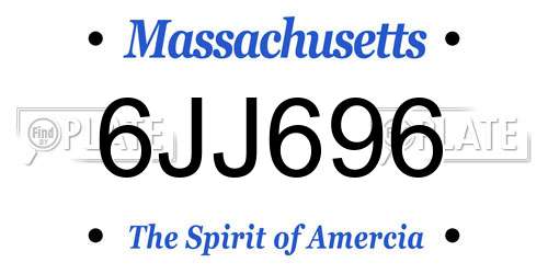 6JJ696 Massachusetts License Plate