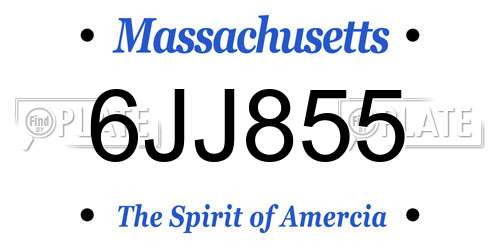 6JJ855 Massachusetts License Plate