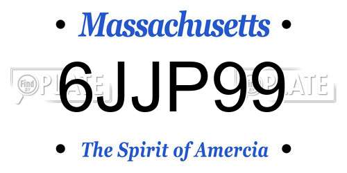 6JJP99 Massachusetts License Plate