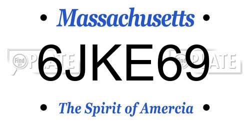 6JKE69 Massachusetts License Plate