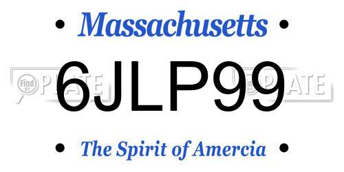 6JLP99 Massachusetts License Plate