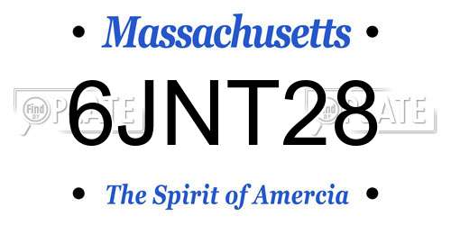 6JNT28 Massachusetts License Plate