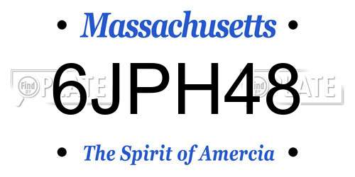 6JPH48 Massachusetts License Plate