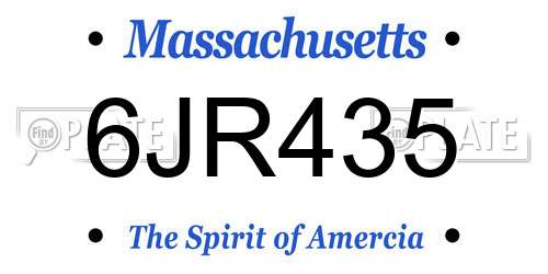6JR435 Massachusetts License Plate