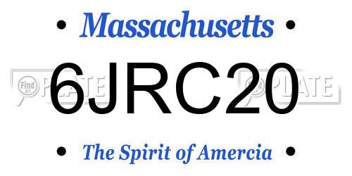 6JRC20 Massachusetts License Plate