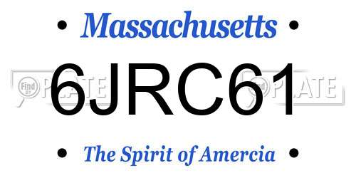 6JRC61 Massachusetts License Plate