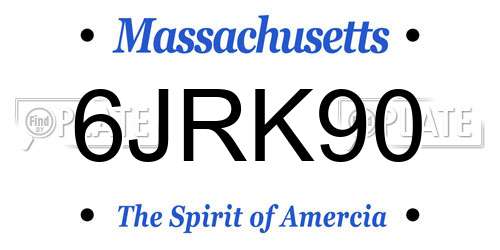 6JRK90 Massachusetts License Plate