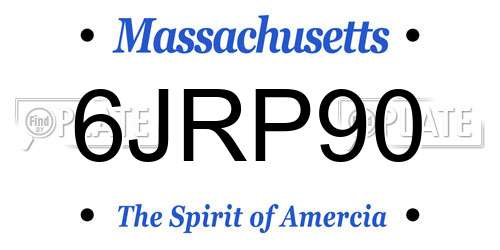 6JRP90 Massachusetts License Plate