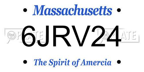 6JRV24 Massachusetts License Plate