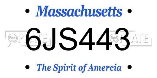 6JS443 Massachusetts License Plate