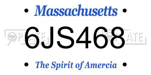 6JS468 Massachusetts License Plate
