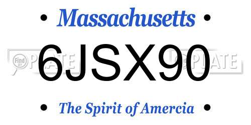 6JSX90 Massachusetts License Plate