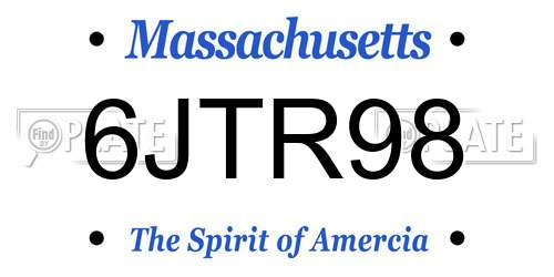 6JTR98 Massachusetts License Plate
