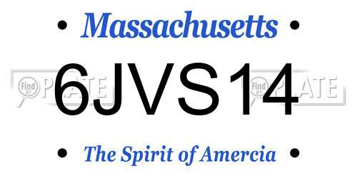6JVS14 Massachusetts License Plate