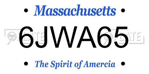 6JWA65 Massachusetts License Plate