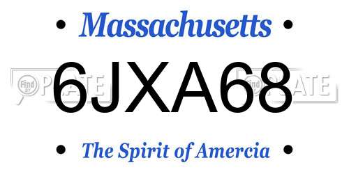 6JXA68 Massachusetts License Plate