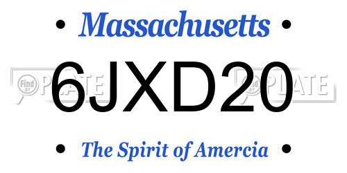 6JXD20 Massachusetts License Plate