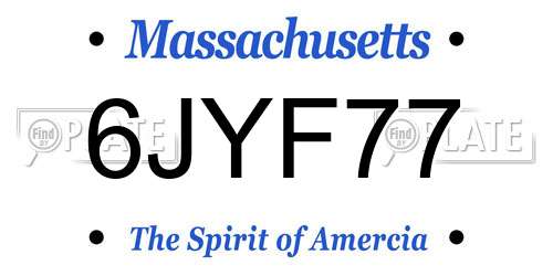 6JYF77 Massachusetts License Plate