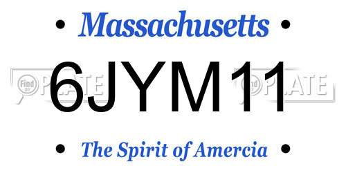 6JYM11 Massachusetts License Plate