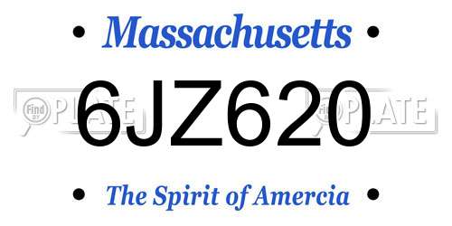 6JZ620 Massachusetts License Plate