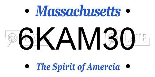 6KAM30 Massachusetts License Plate