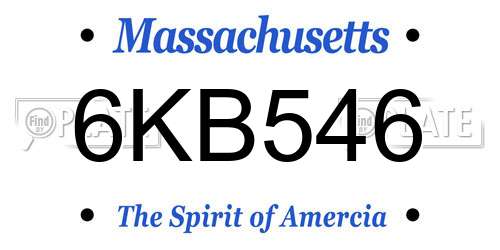 6KB546 Massachusetts License Plate