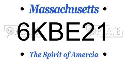 6KBE21 Massachusetts License Plate