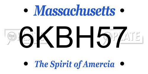 6KBH57 Massachusetts License Plate